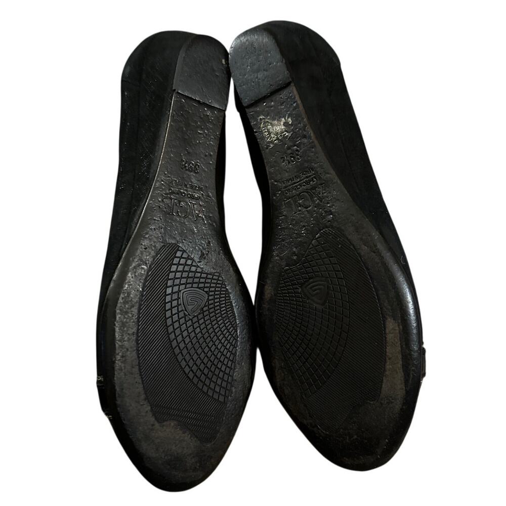 Women 39.5 AGL Attilio Giusti Leombruni Italy Black Ballet Wedge Shoes Flats - Picture 8 of 10